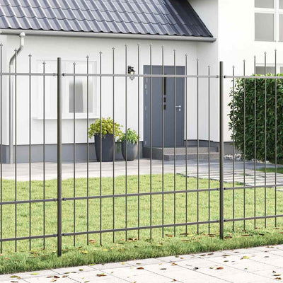 Vidaxx Gartenzaun grau 170 x 215 cm pulverbeschichteter Stahl