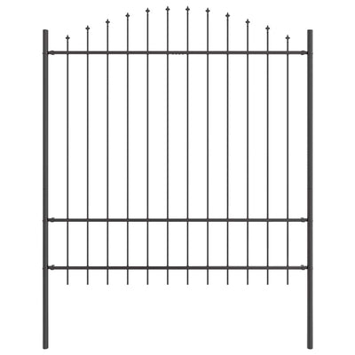 Vidaxx Gartenzaun grau 170 x 215 cm pulverbeschichteter Stahl