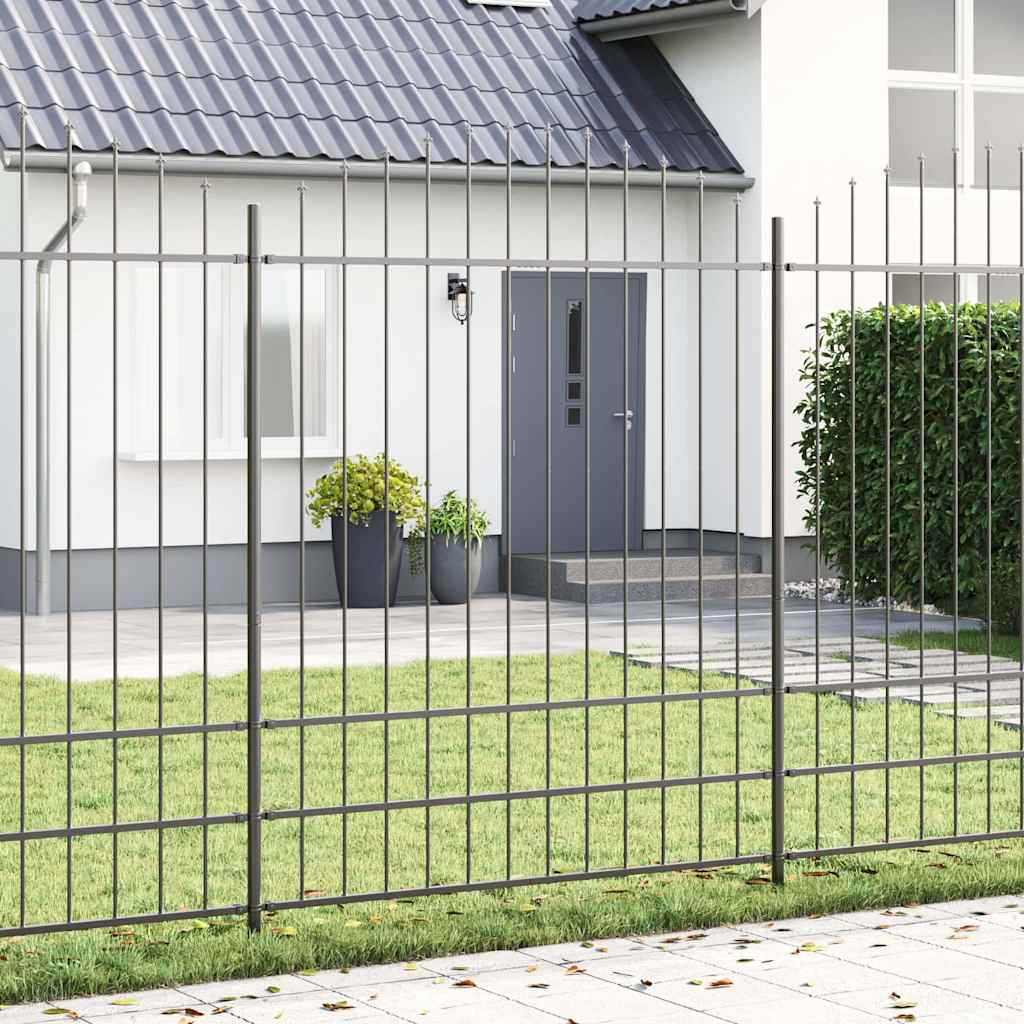 Vidaxx Gartenzaun grau 170 x 225 cm pulverbeschichteter Stahl