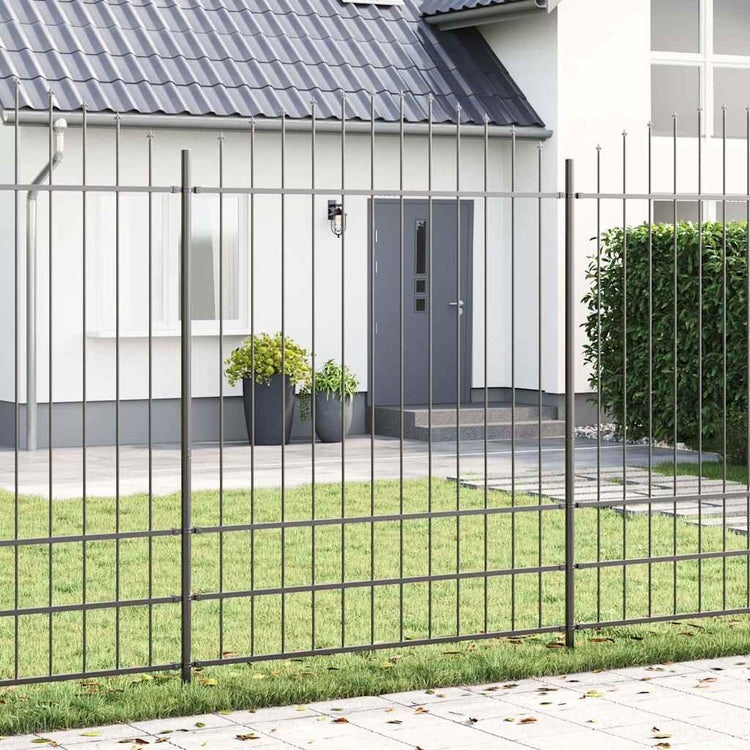 Vidaxx Gartenzaun grau 170 x 225 cm pulverbeschichteter Stahl