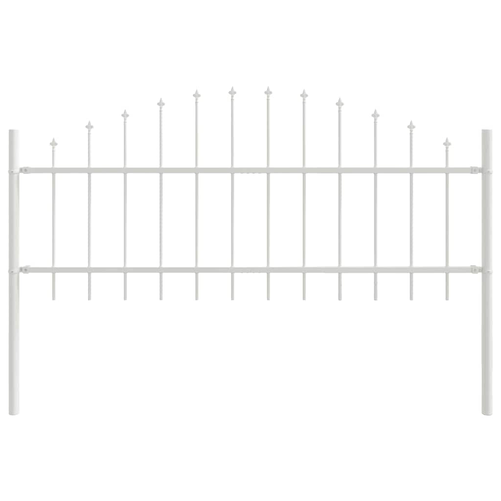VidaXL Gartenzaun weiß 170 x 140 cm pulverbeschichteter Stahl