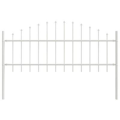 VidaXL Gartenzaun weiß 170 x 140 cm pulverbeschichteter Stahl