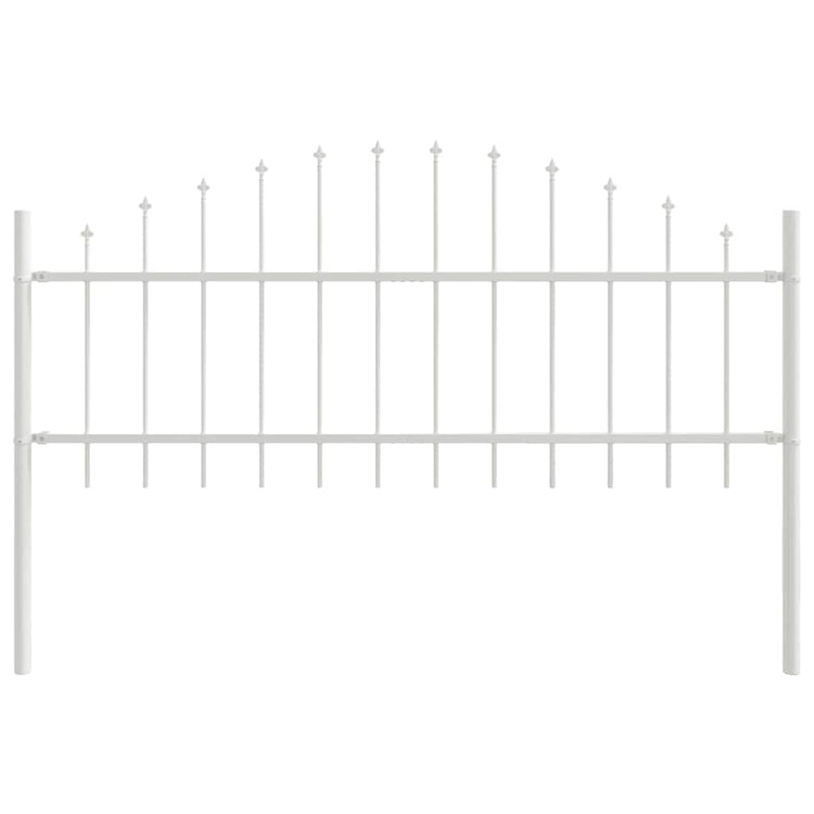VidaXL Gartenzaun weiß 170 x 140 cm pulverbeschichteter Stahl