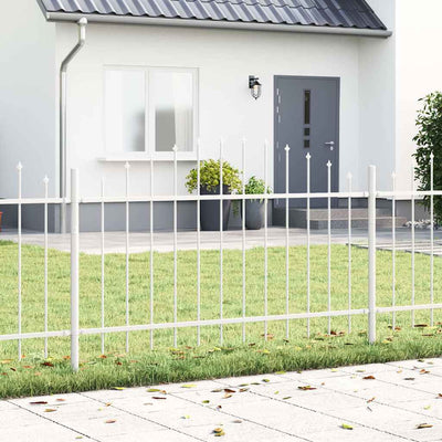 VidaXL Gartenzaun weiß 170 x 140 cm pulverbeschichteter Stahl