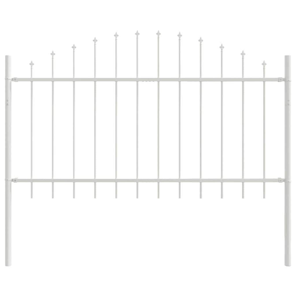 VidaXL Gartenzaun weiß 170 x 140 cm pulverbeschichteter Stahl