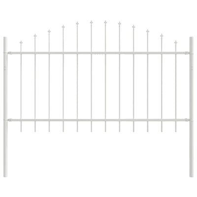 VidaXL Gartenzaun weiß 170 x 140 cm pulverbeschichteter Stahl