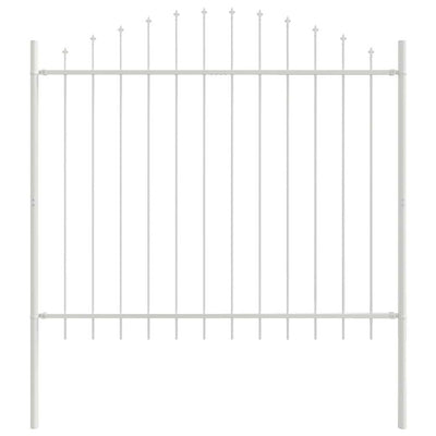 Vidaxx Gartenzaun weiß 170 x 190 cm pulverbeschichteter Stahl