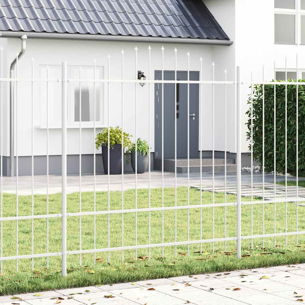 Vidaxx Gartenzaun weiß 170 x 215 cm pulverbeschichteter Stahl