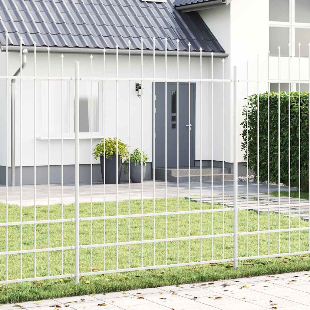 Vidaxx Gartenzaun weiß 170 x 225 cm pulverbeschichteter Stahl