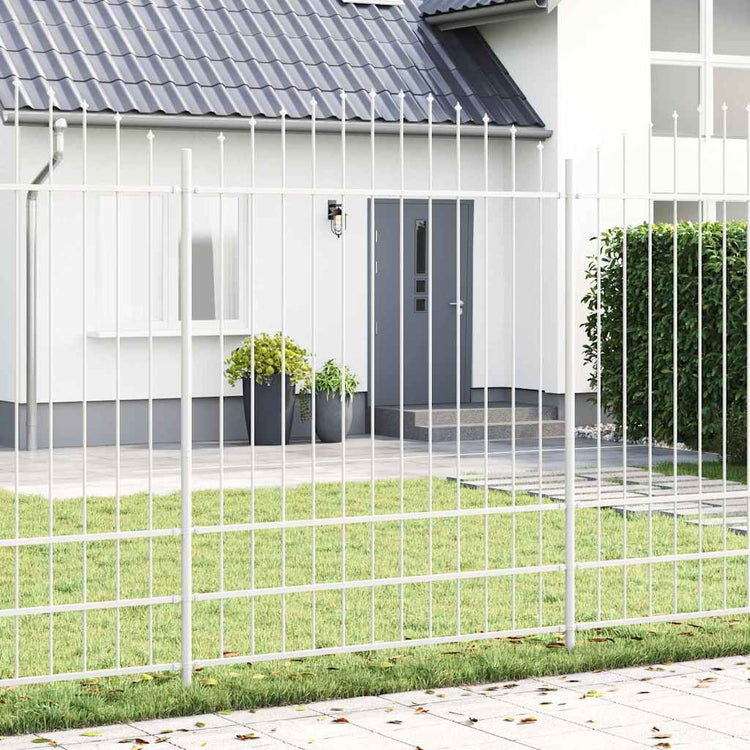 Vidaxx Gartenzaun weiß 170 x 225 cm pulverbeschichteter Stahl