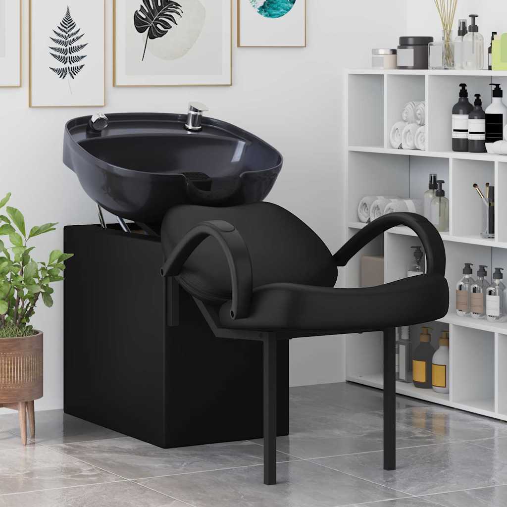 Vidaxx Shampoo-Stuhl schwarz 63 x 141 x 92 cm PVC