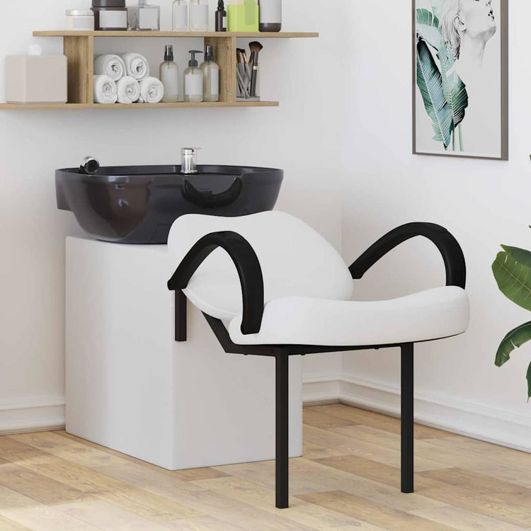 Vidaxx Shampoo-Stuhl weiß und schwarz 63 x 141 x 92 cm PVC