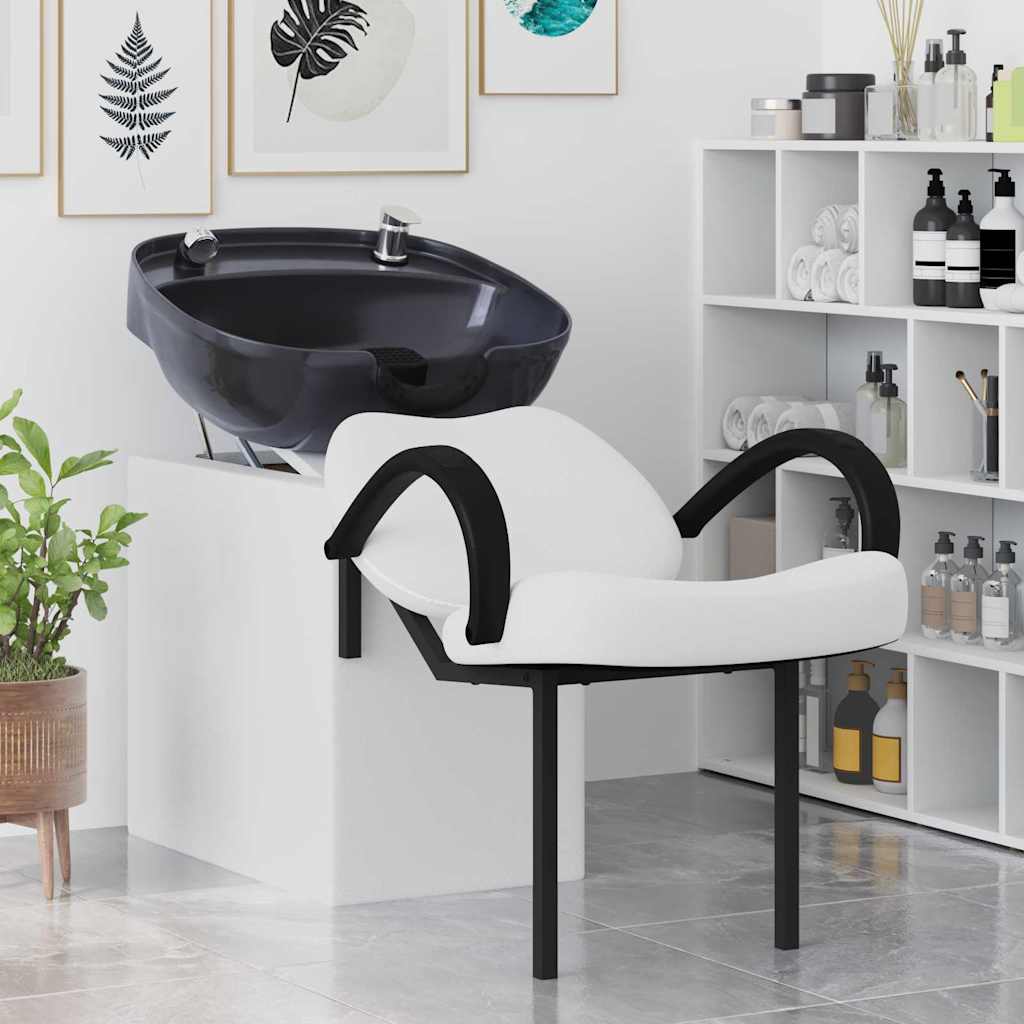 Vidaxx Shampoo-Stuhl weiß und schwarz 63 x 141 x 92 cm PVC