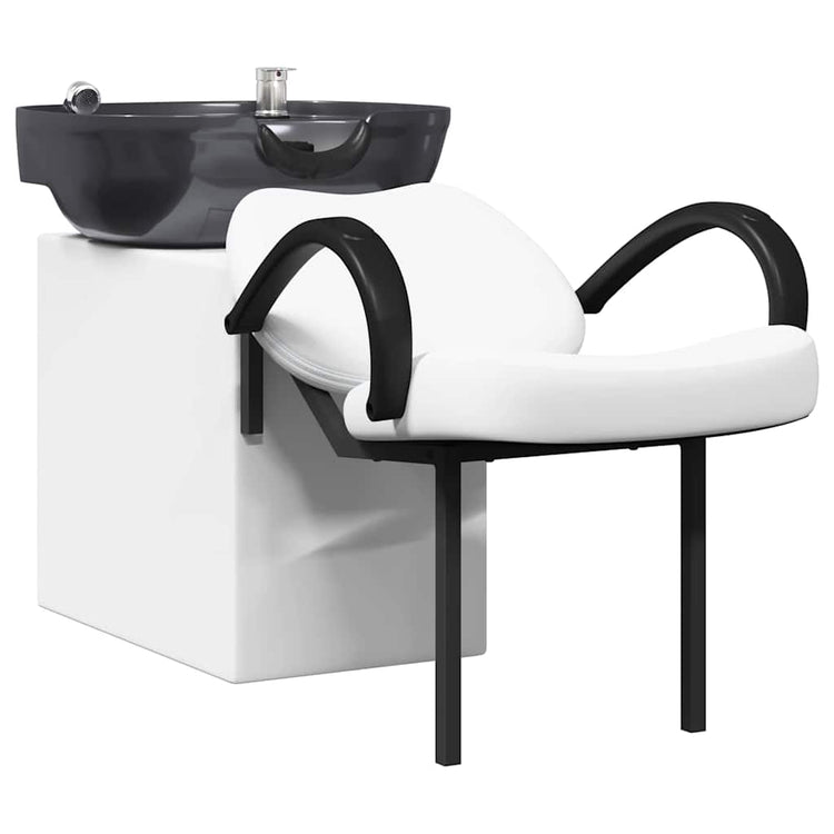 Vidaxx Shampoo-Stuhl weiß und schwarz 63 x 141 x 92 cm PVC