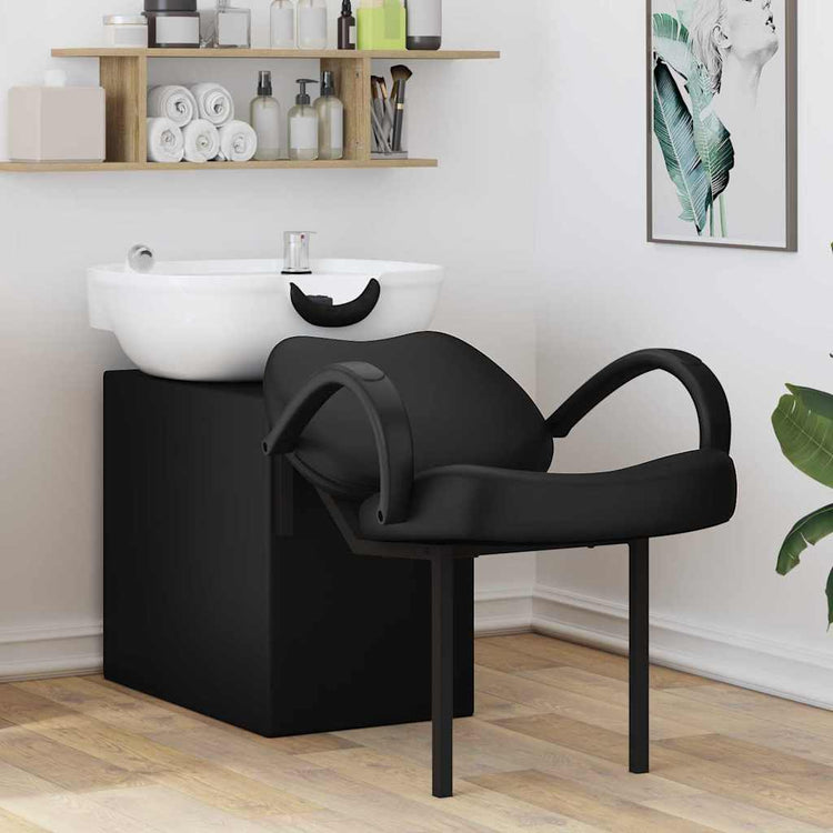 VidaXL Shampoo-Stuhl schwarz und weiß 63 x 141 x 92 cm PVC