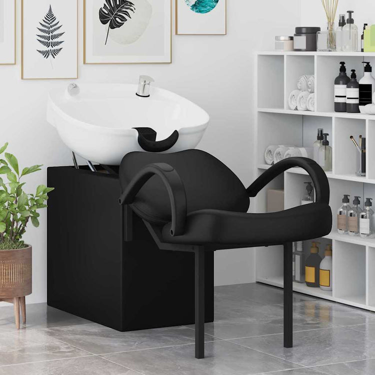 VidaXL Shampoo-Stuhl schwarz und weiß 63 x 141 x 92 cm PVC