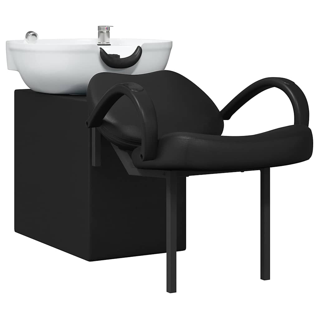 VidaXL Shampoo-Stuhl schwarz und weiß 63 x 141 x 92 cm PVC