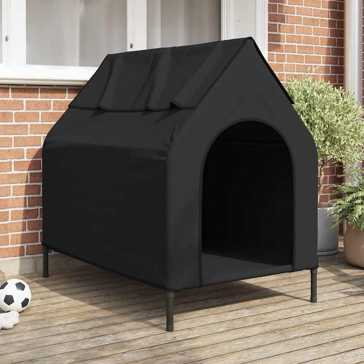Vidaxxl Haus für Haustiere, schwarz, 110 x 75 x 90 cm, Stahl