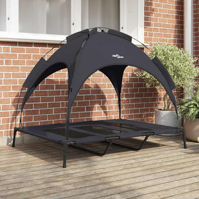 Vidaxxl Hundebett schwarz 122 x 93 x 106,5 cm Stahl