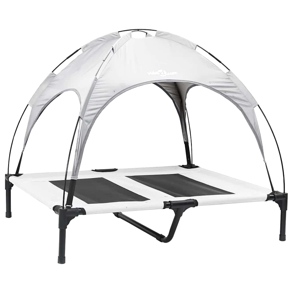 Vidaxl Hundebett silbergrau 92 x 77 x 82,5 cm Stahl