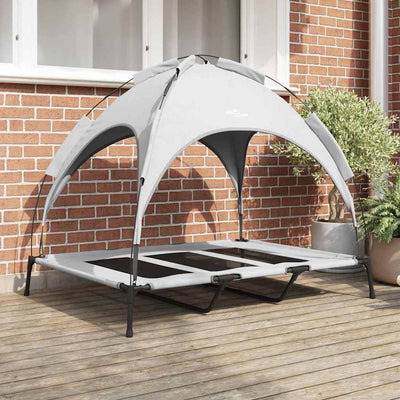 Vidaxl Hundebett silbergrau 122 x 93 x 106,5 cm Stahl