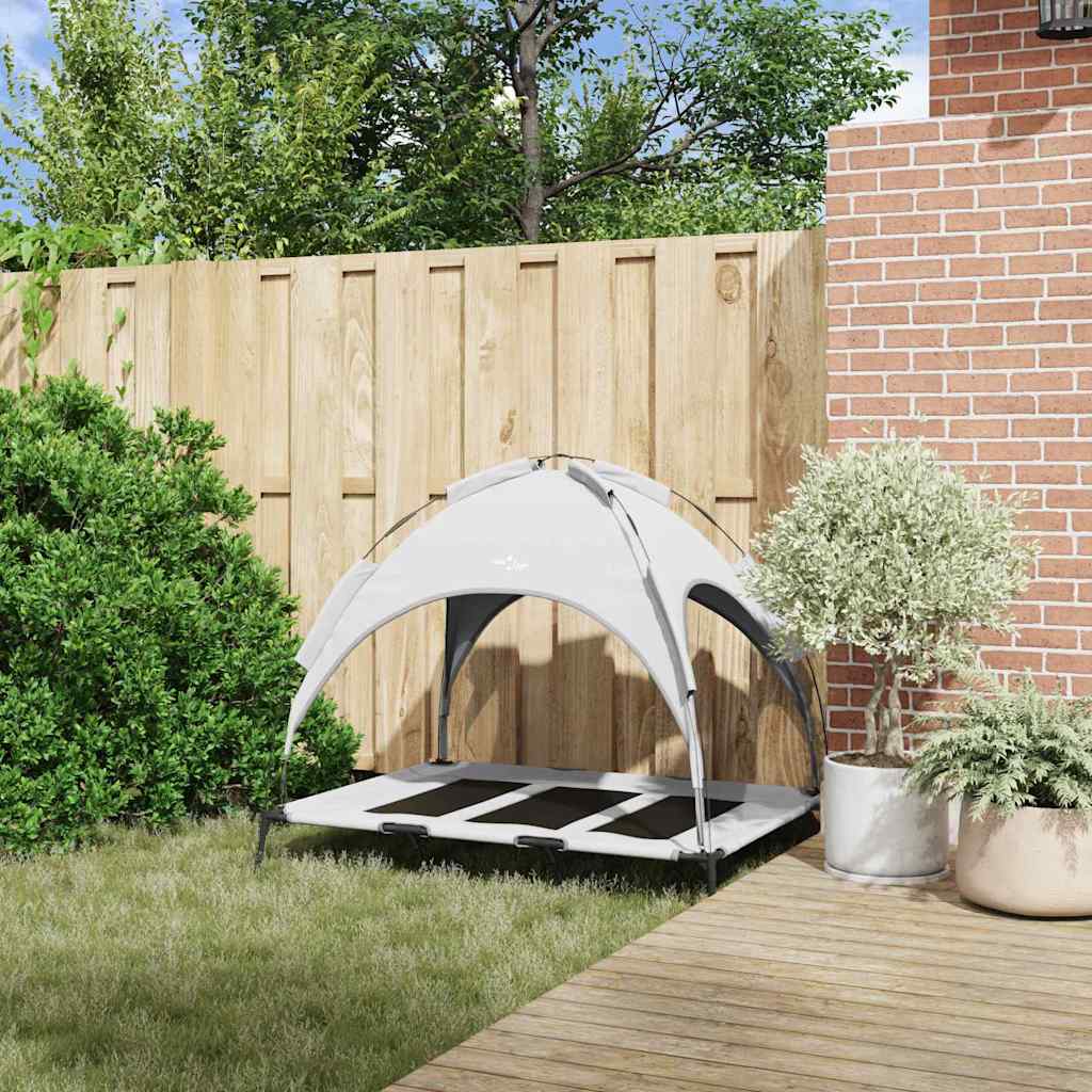 Vidaxl Hundebett silbergrau 122 x 93 x 106,5 cm Stahl