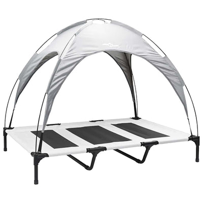 Vidaxl Hundebett silbergrau 122 x 93 x 106,5 cm Stahl