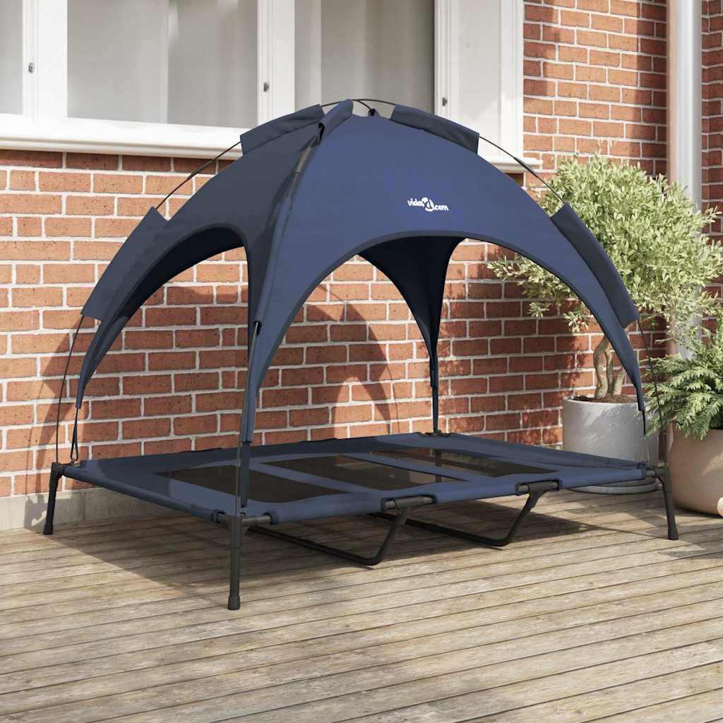Vidaxxl Hundebett Marineblau 122 x 93 x 106,5 cm Stahl