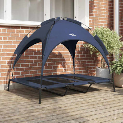 Vidaxxl Hundebett Marineblau 122 x 93 x 106,5 cm Stahl