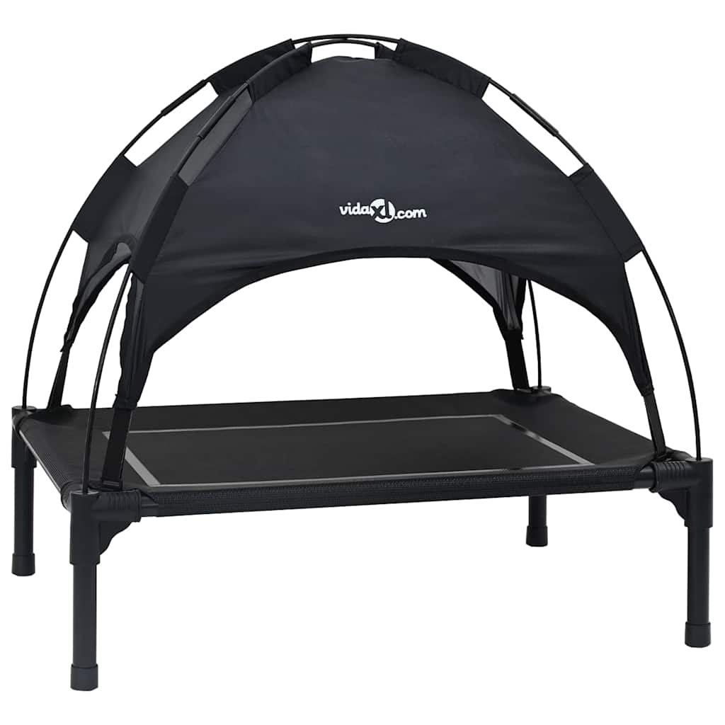 Vidaxxl Hundebett schwarz 63 x 49,5 x 60 cm Stahl