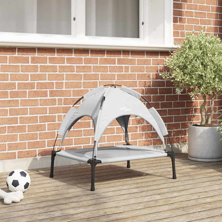 Vidaxl Hundebett silbergrau 63 x 49,5 x 60 cm Stahl