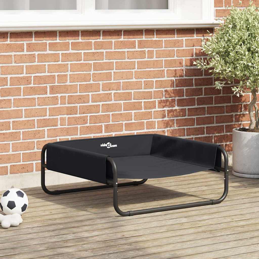 Vidaxxl Hundebett schwarz 75 x 75 x 30 cm Stahl