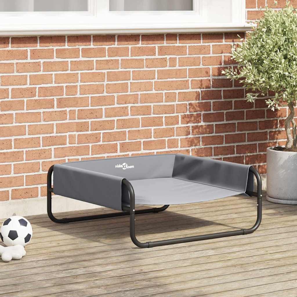 Vidaxl Hundebett hellgrau 75 x 75 x 30 cm Stahl