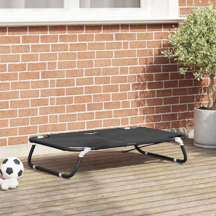 Vidaxxl Hundebett schwarz 90 x 55 x 18 cm Stahl
