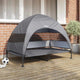 Vidaxl erhöhtes Hundebett hellgrau 127 x 81 x 108 cm Stoff und Stahl