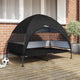 Vidaxx erhöhtes Hundebett schwarz 127 x 81 x 108 cm Stoff und Stahl