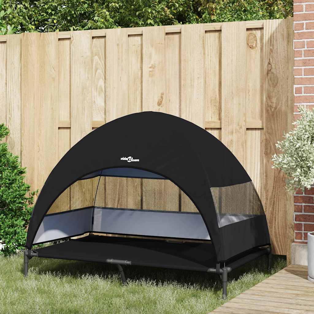 Vidaxx erhöhtes Hundebett schwarz 127 x 81 x 108 cm Stoff und Stahl