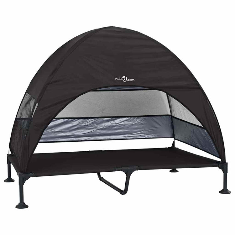 Vidaxx erhöhtes Hundebett schwarz 127 x 81 x 108 cm Stoff und Stahl