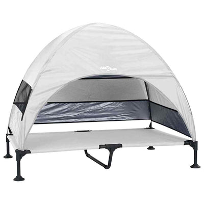 Vidaxx erhöhtes Hundebett silbergrau 127 x 81 x 108 cm Stoff und Stahl