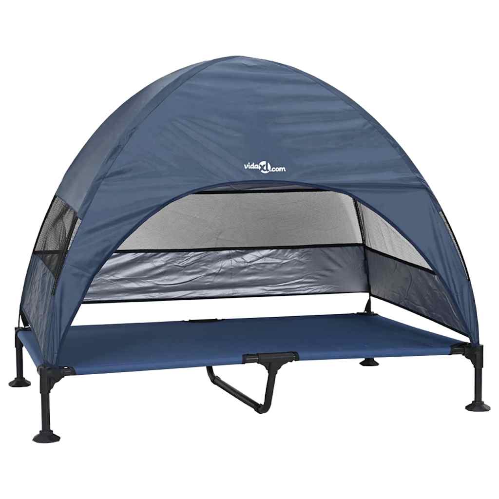 Vidaxx erhöhtes Hundebett Marineblau 127 x 81 x 108 cm Stoff und Stahl
