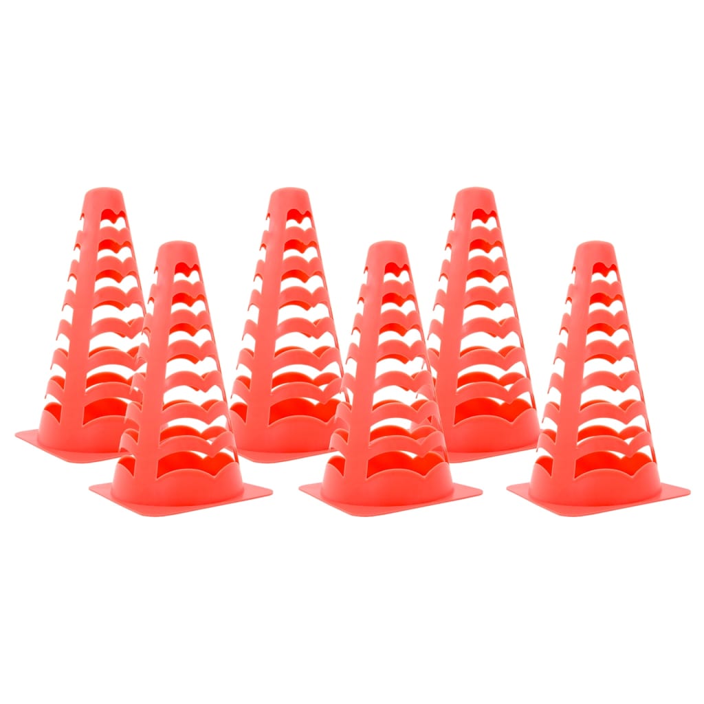 Vidaxl -Fußballbauern 6 St stapelbar 13x13x22,5 cm Orange