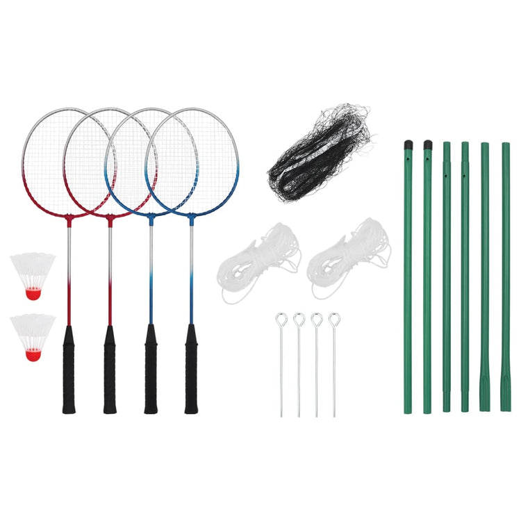 Vidaxl Badmintonset mit 4 Schlägen und Netto 620x151 cm