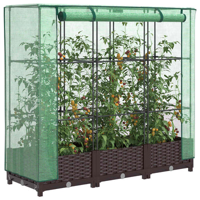 Vidaxl -Pflanzer mit Kashoes 120x40x123 cm Rattanlook