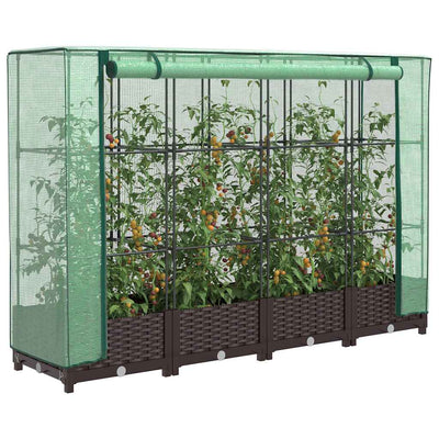 Vidaxl -Pflanzer mit Kashoes 160x40x123 cm Rattanlook