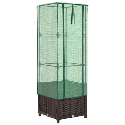 Vidaxl -Pflanzer mit Kashoes 40x40x139 cm Rattanlook