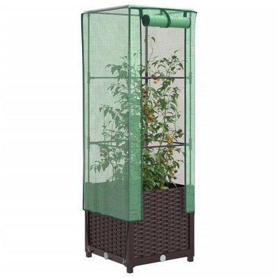 Vidaxl -Pflanzer mit Kashoes 40x40x139 cm Rattanlook
