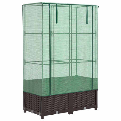 Vidaxl -Pflanzer mit Kashoes 80x40x138 cm Rattanlook erhoben