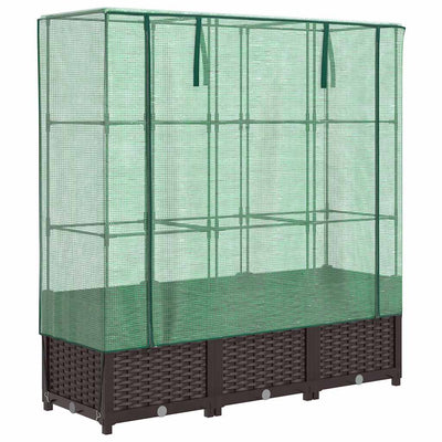 Vidaxl -Pflanzer mit Kashoes 120x40x138 cm Rattanlook