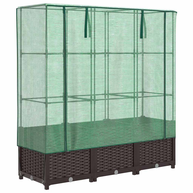Vidaxl -Pflanzer mit Kashoes 120x40x138 cm Rattanlook