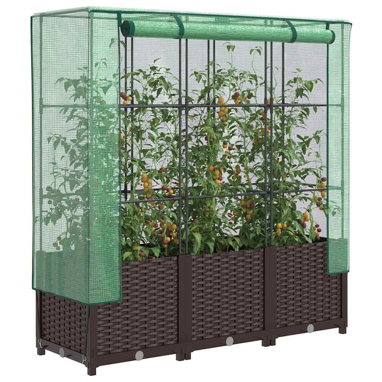 Vidaxl -Pflanzer mit Kashoes 120x40x138 cm Rattanlook